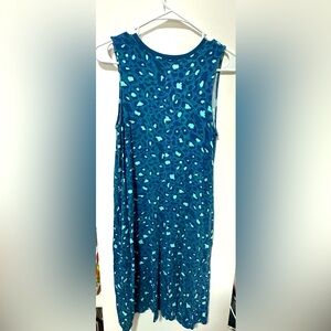 LuLaRoe Charlotte Dress Blue Leopard Print